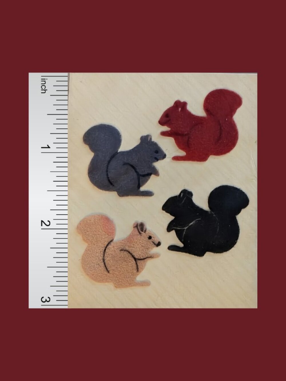 Vintage 80s Used Sandylion Fuzzy Squirrel Stickers